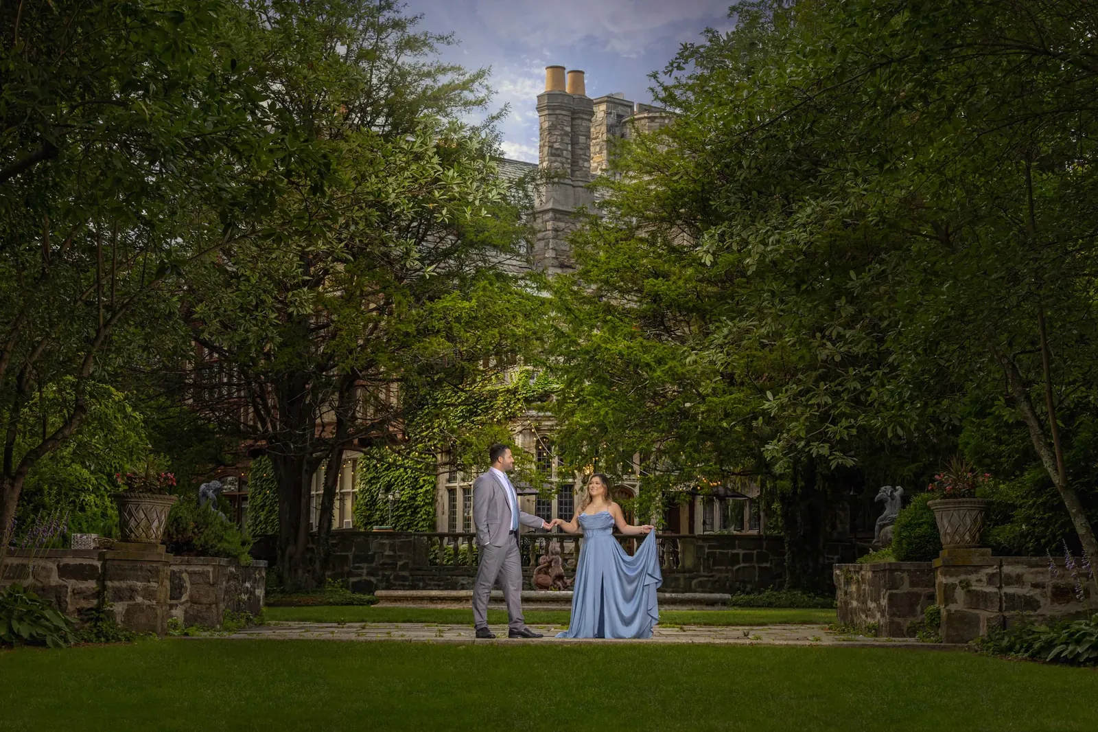 Engaged couple portrait in New York City — George Pompilio Photography