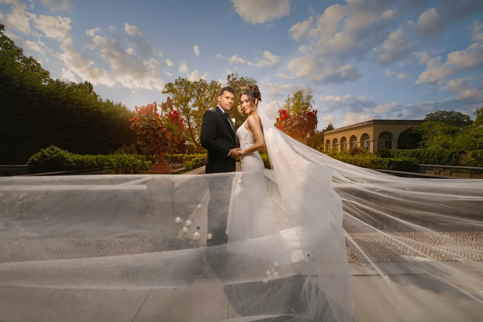 Wedding reception couple portrait — George Pompilio Photography